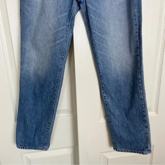 SLVRLAKE Sophie Straight Jeans All or Nothing Wash Mid Rise 100% Cotton Sz 24